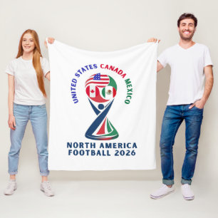 North America Football 2026   USA Canada Mexico Fleece Blanket