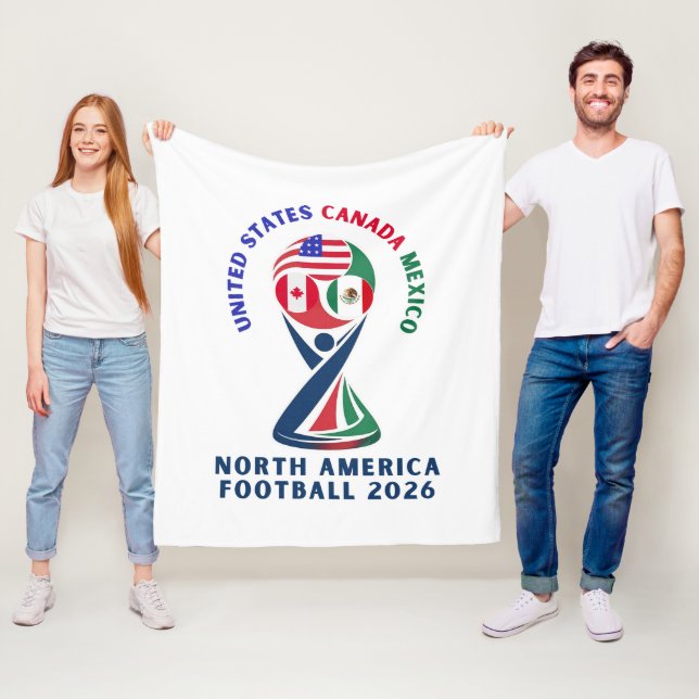 North America Football 2026 | USA Canada Mexico Fleece Blanket (In Situ)