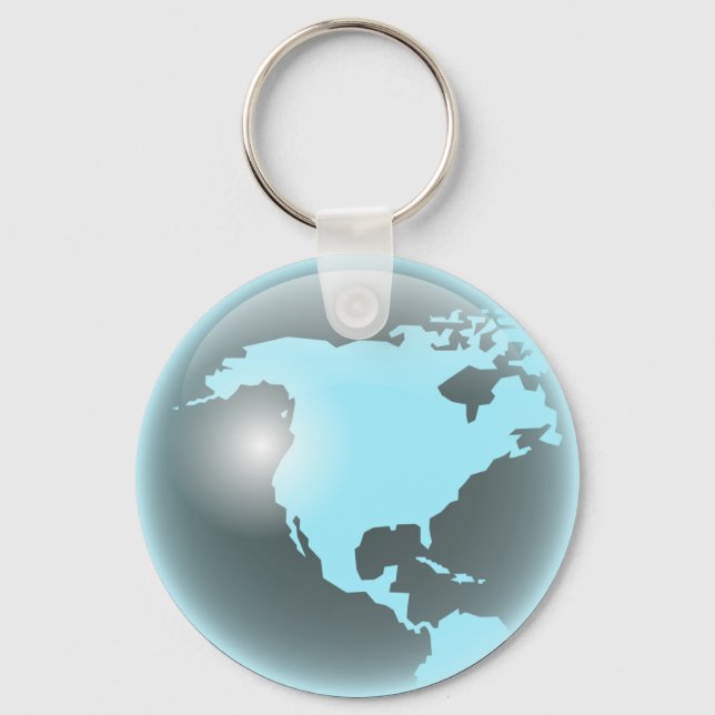North America Glass Globe Key Ring (Front)