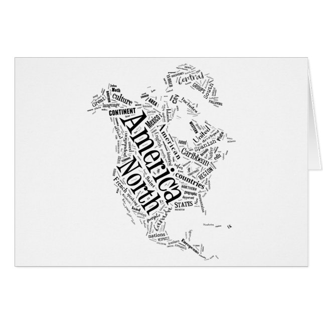 North America in Tagxedo (Front Horizontal)