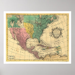 North America Map 1763 Poster