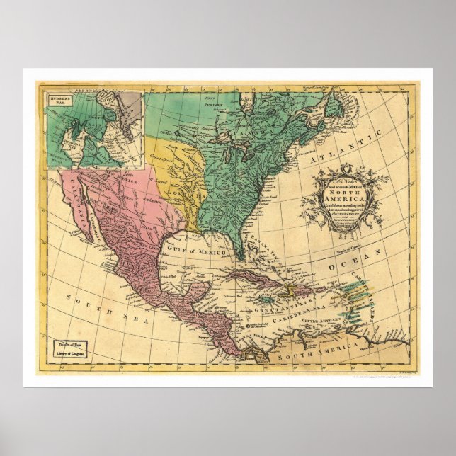 North America Map 1763 Poster (Front)