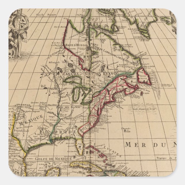 North America map 2 Square Sticker (Front)