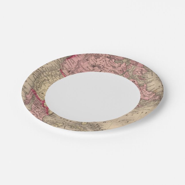 North America Map by Mitchell Paper Plate (Angled)