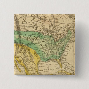 North America Map by Worcester 15 Cm Square Badge