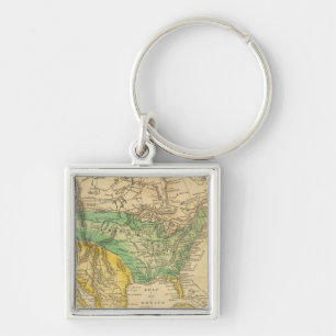 North America Map by Worcester Key Ring
