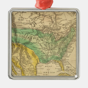 North America Map by Worcester Metal Tree Decoration