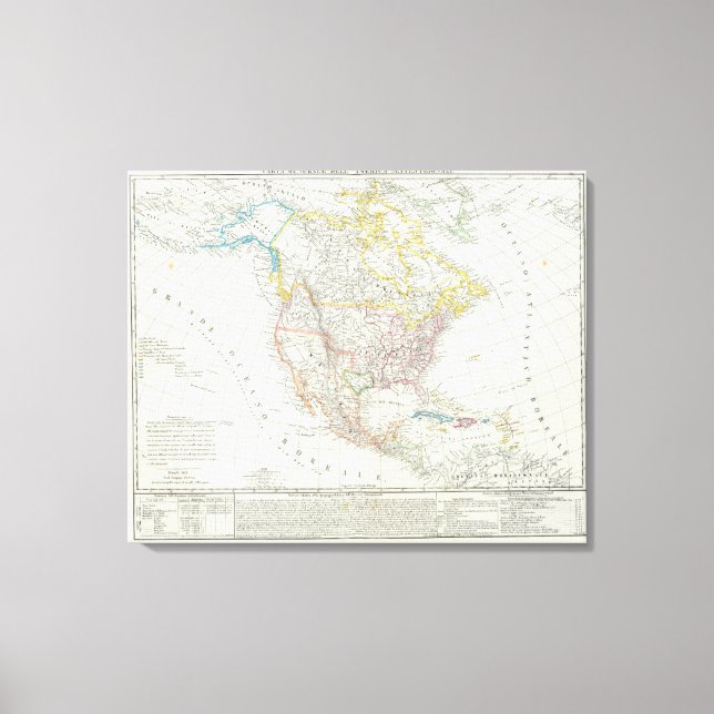 North America Map Canvas Print (Front)