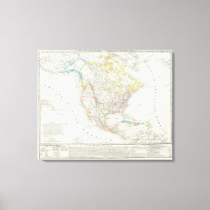 North America Map Canvas Print