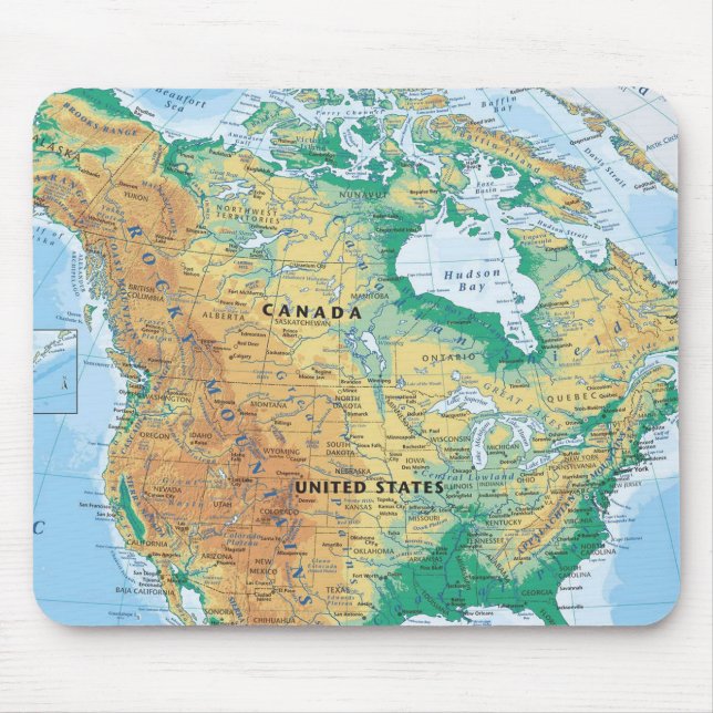 North America Map Mouse Pad (Front)
