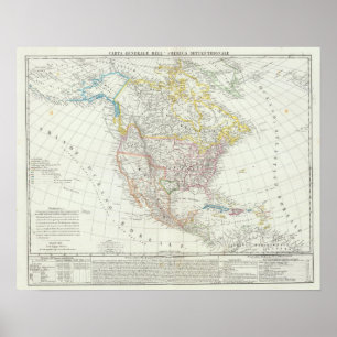 North America Map Poster