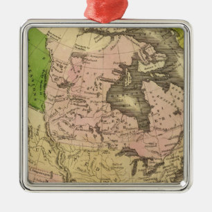 North America Olney Map Metal Tree Decoration
