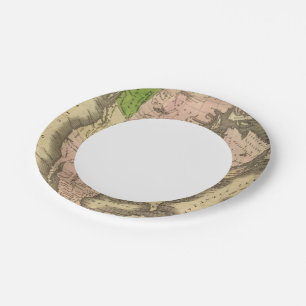 North America Olney Map Paper Plate