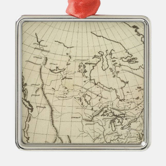 North America outline map Metal Tree Decoration (Front)