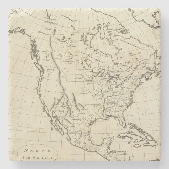 North America outline map Stone Coaster (Front)
