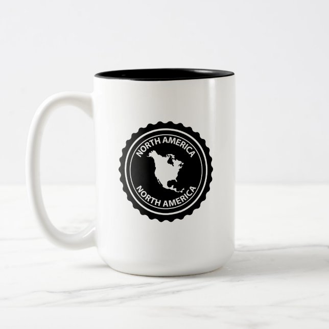 North America stamp Two-Tone Coffee Mug (Left)