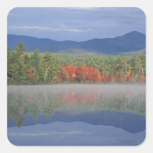North America, US, NH, Fall reflections in Square Sticker