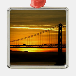 North America, USA, California, San Francisco. 3 Metal Tree Decoration