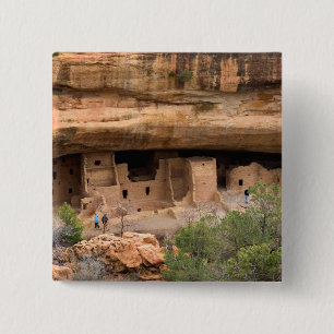 North America, USA, Colorado. Cliff dwellings 15 Cm Square Badge
