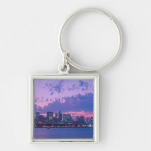 North America, USA, IL. Chicago skyline at dusk Key Ring