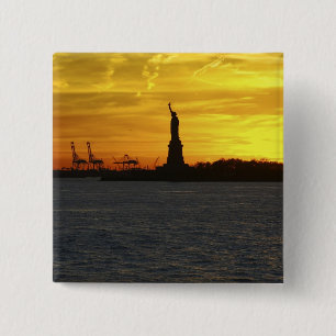 North America, USA, New York, New York City. 3 15 Cm Square Badge