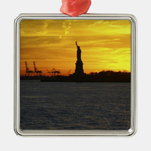 North America, USA, New York, New York City. 3 Metal Tree Decoration