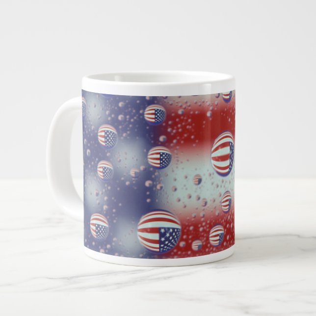 North America, USA, WA, Redmond, U.S. Flag Large Coffee Mug (Front Left)