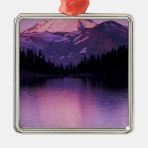 North America, USA, Washington, Mount Baker Metal Tree Decoration