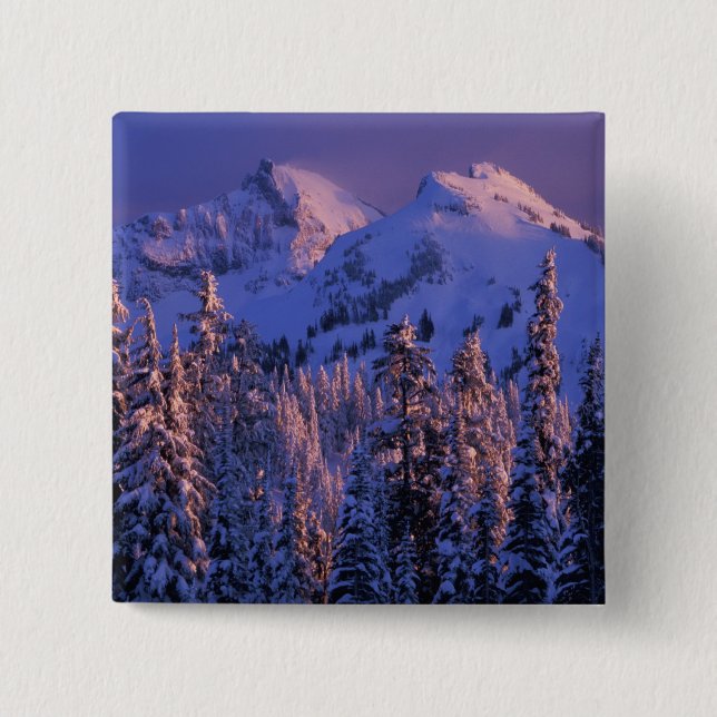 North America, USA, Washington, Mt. Rainier 4 15 Cm Square Badge (Front)