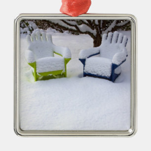 North America, USA, Washington, Seattle, Snow Metal Tree Decoration