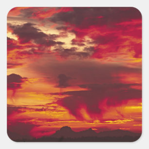 North America, USA, Washington, Seattle. Sunrise Square Sticker