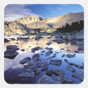 North America, USA, Wyoming, Yellowstone 3 Square Sticker