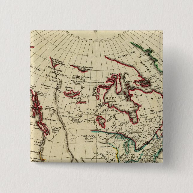 North America with boundaries outlined 15 Cm Square Badge (Front)