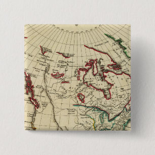 North America with boundaries outlined 15 Cm Square Badge