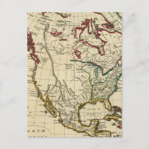 North America with boundaries outlined Postcard