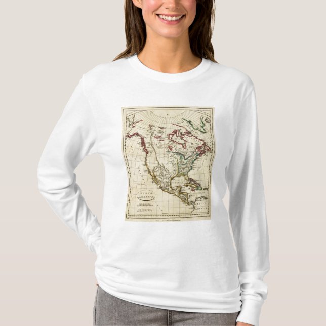 North America with boundaries outlined T-Shirt (Front)