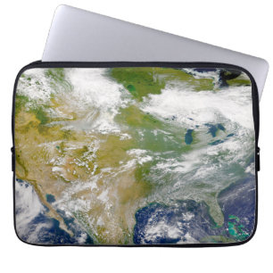 North America With Smoke Visible In Locations. Laptop Sleeve
