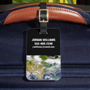 North America With Smoke Visible In Locations. Luggage Tag