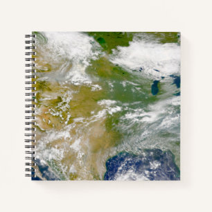 North America With Smoke Visible In Locations. Notebook