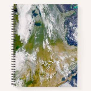 North America With Smoke Visible In Locations. Notebook