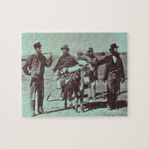 North American gold diggers, c.1849 (b/w photo) Jigsaw Puzzle