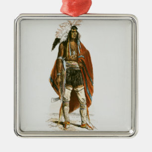North American Indian Metal Tree Decoration