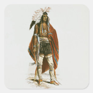 North American Indian Square Sticker