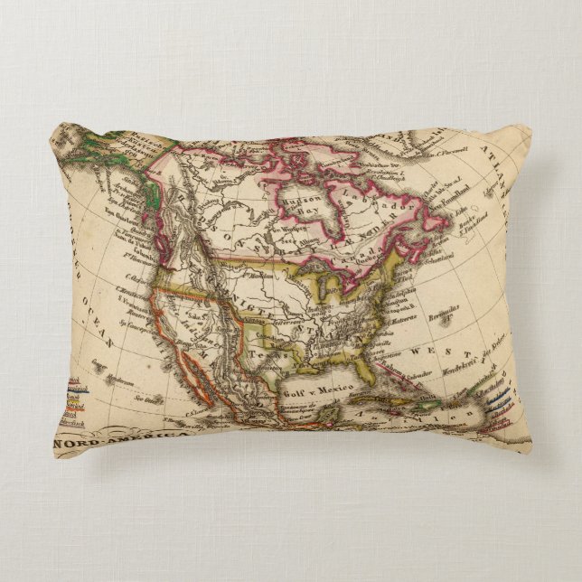 North American Map 2 Decorative Cushion (Front)