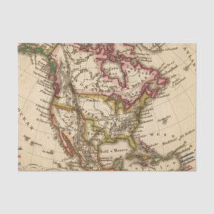North American Map 2 Tissue Paper
