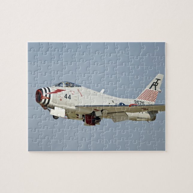 North American Naval FJ2 Fury Jet Fighter flying Jigsaw Puzzle (Horizontal)