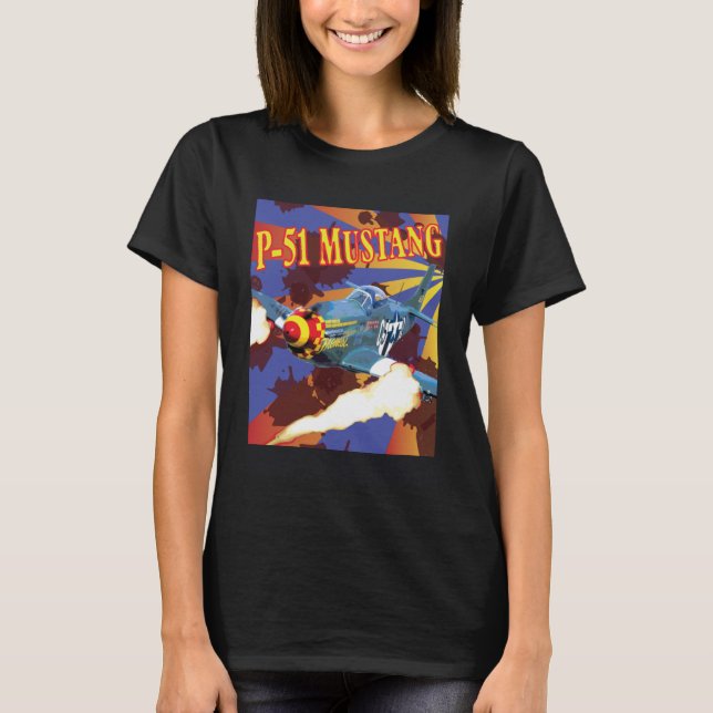 North American P 51 Mustang T-Shirt (Front)