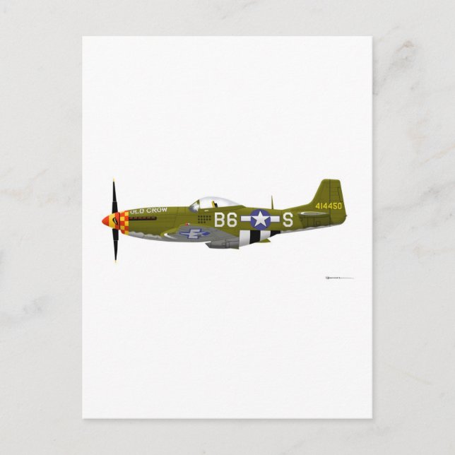 North American P-51D Mustang "Old Crow" Postcard (Front)