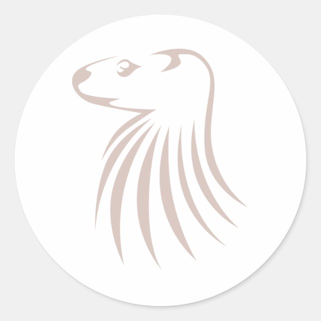 North American River Otter in Swish Drawing Style Classic Round Sticker (Front)