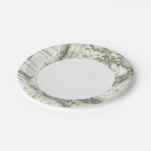 North American Rivers and Mountains Paper Plate